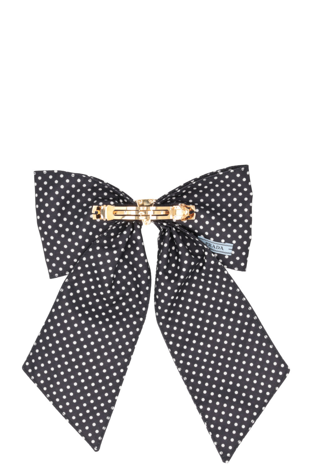 PRADA Polka Dot Bow Hairclip Blue