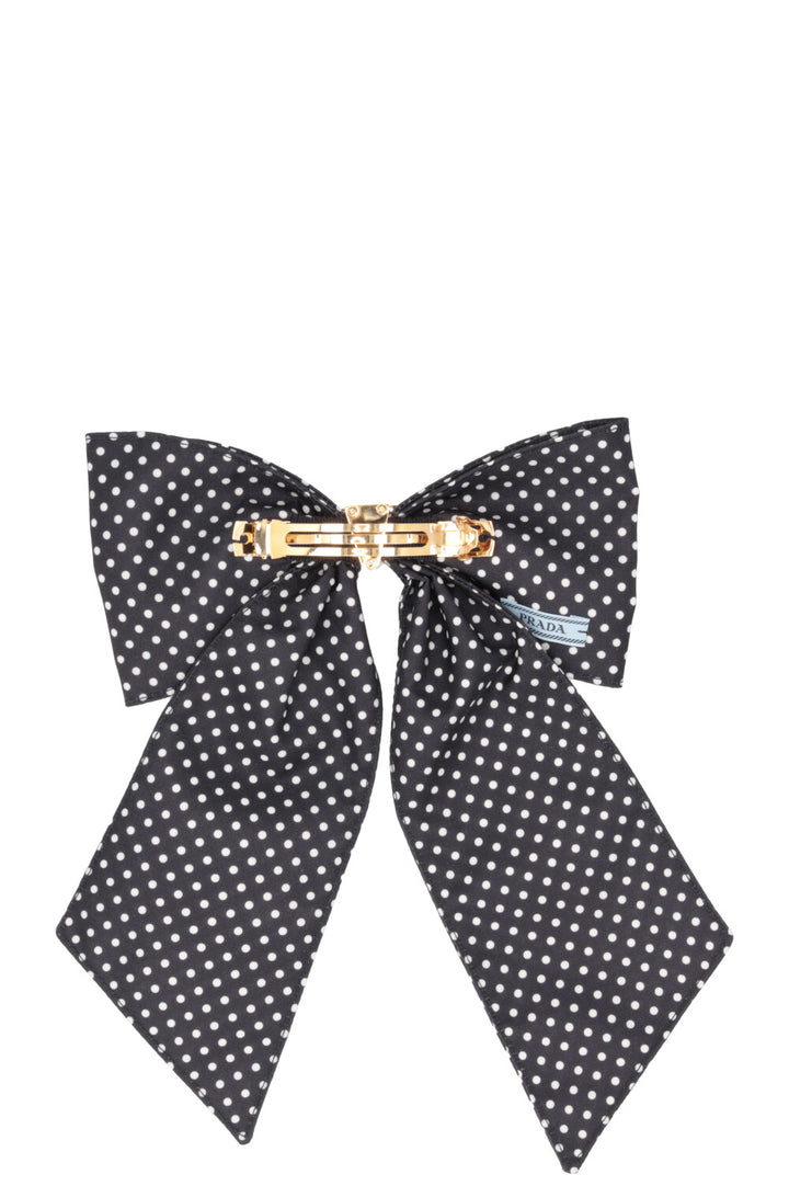 PRADA Polka Dot Bow Hairclip Blue