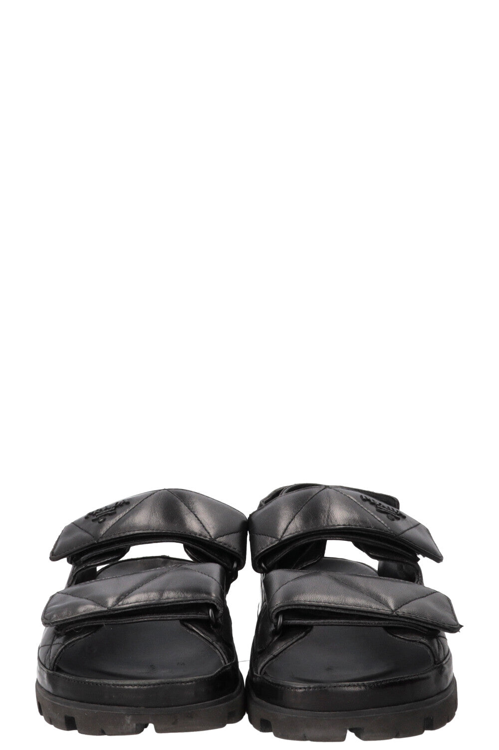 PRADA Quilted Sandals Nappa Leather Black