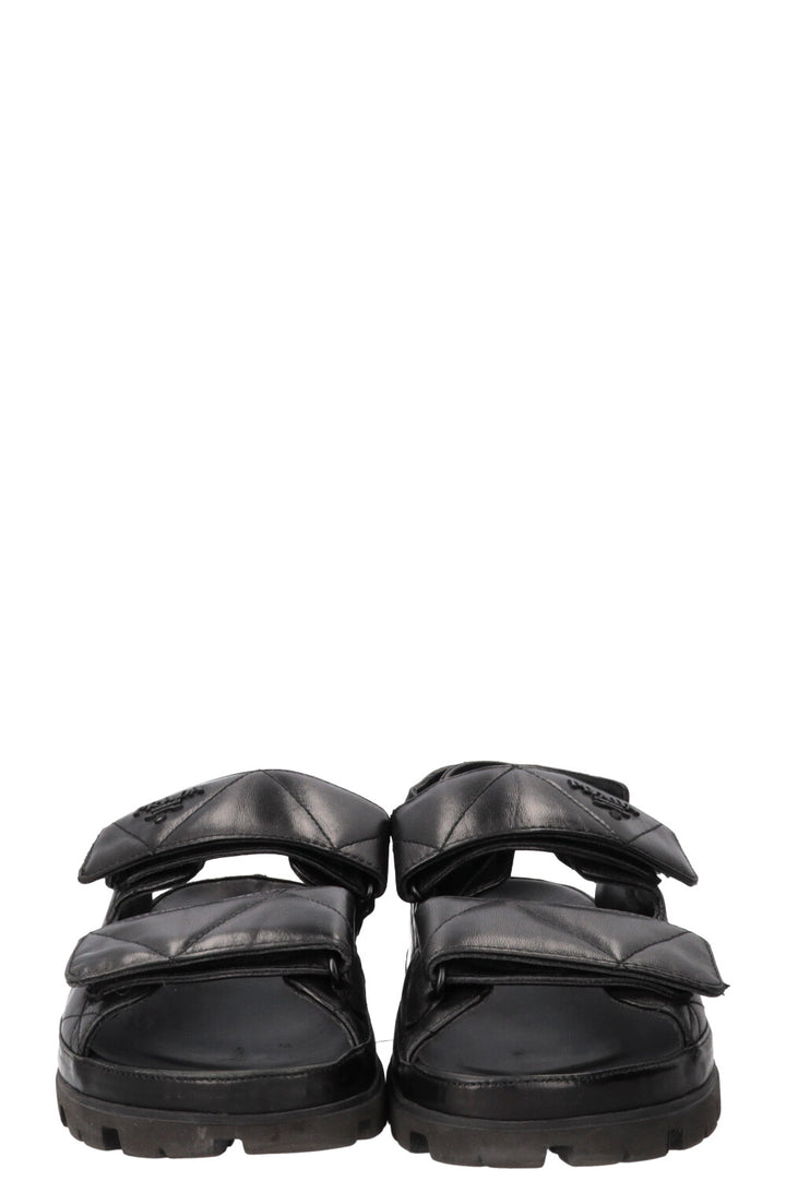 PRADA Quilted Sandals Nappa Leather Black