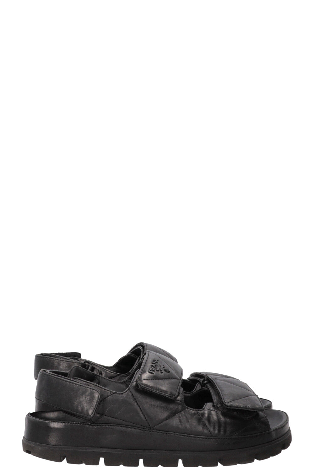 PRADA Quilted Sandals Nappa Leather Black