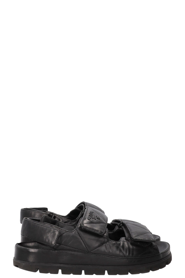 PRADA Quilted Sandals Nappa Leather Black