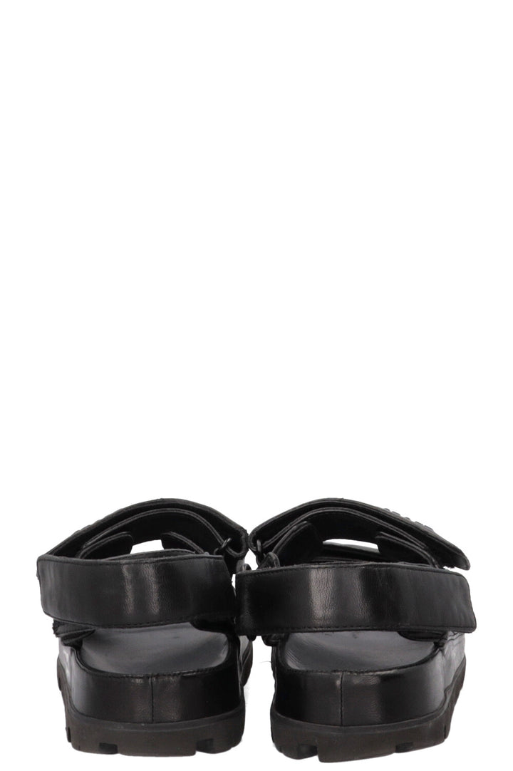 PRADA Quilted Sandals Nappa Leather Black