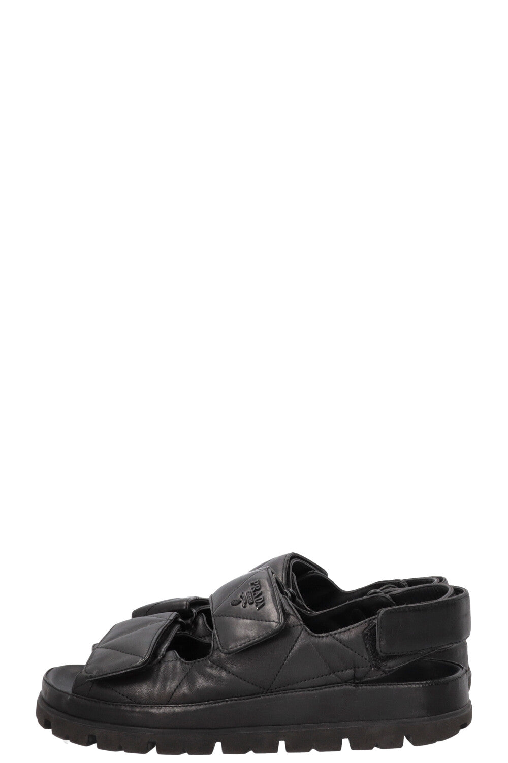 PRADA Quilted Sandals Nappa Leather Black