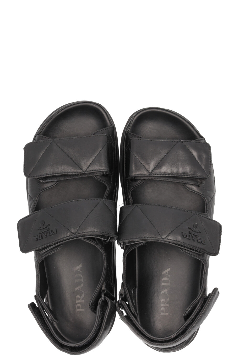 PRADA Quilted Sandals Nappa Leather Black