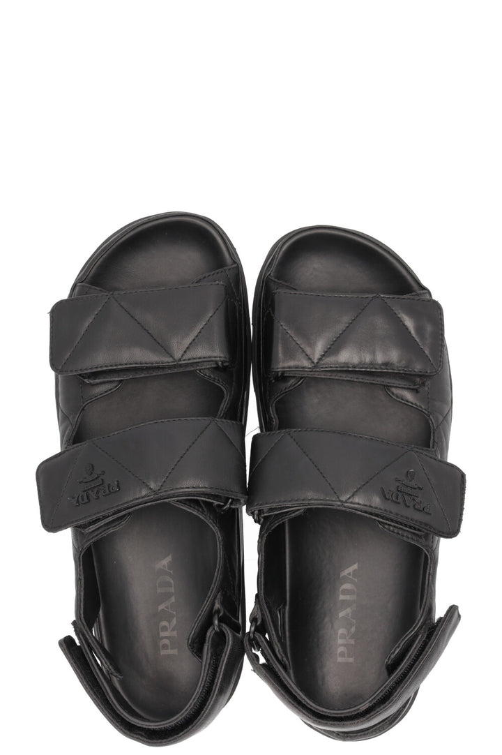 PRADA Quilted Sandals Nappa Leather Black