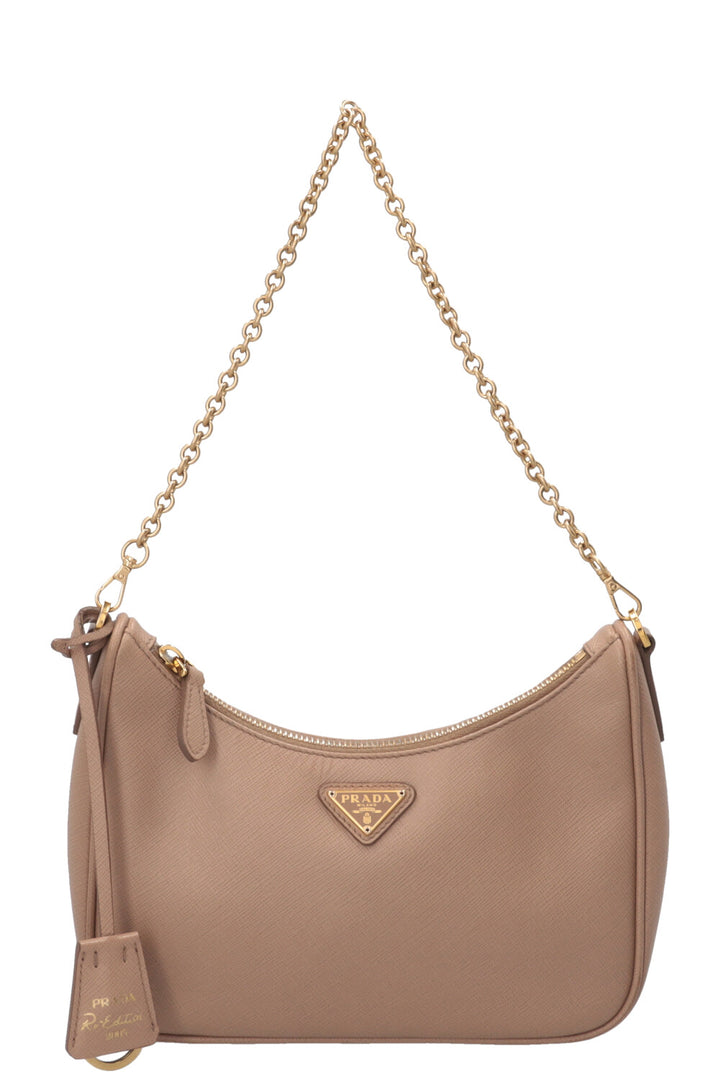 PRADA Re-Edition 2005 Bag Saffiano Leather Tan