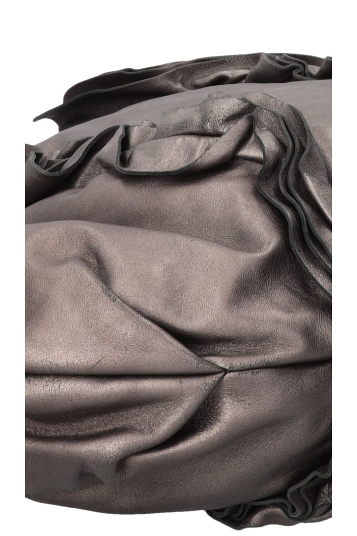 PRADA Rushed Shoulder Bag Leather Silver