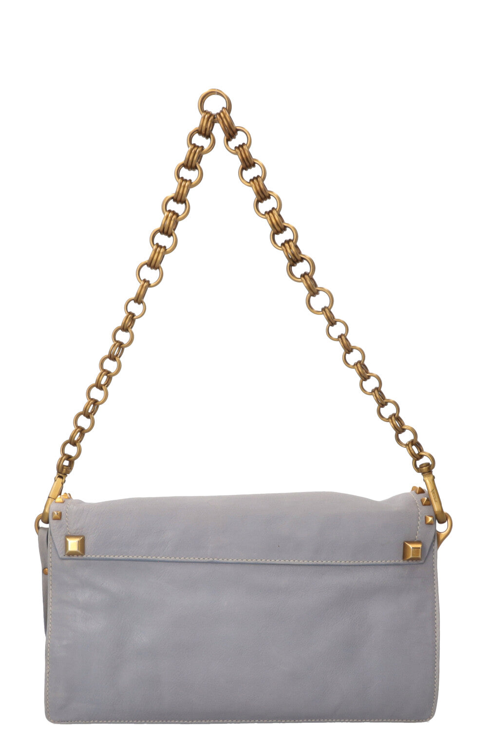 PRADA Shoulder Bag Leather Blue