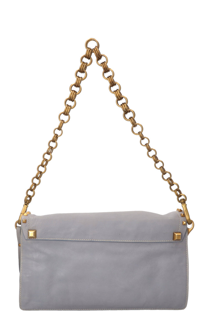 PRADA Shoulder Bag Leather Blue