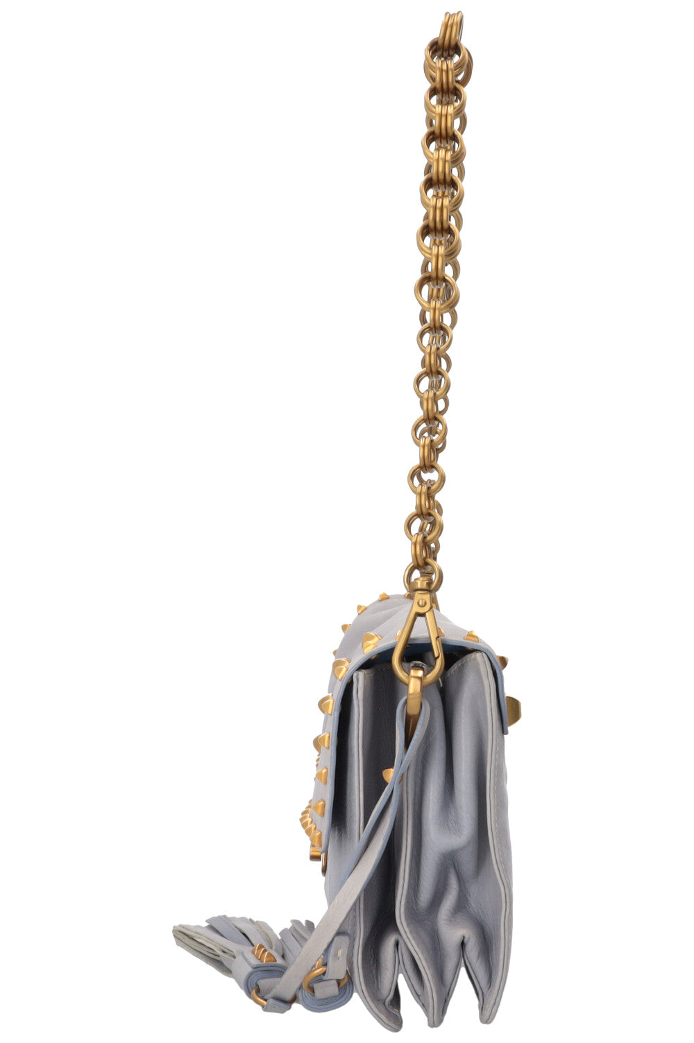 PRADA Shoulder Bag Leather Blue