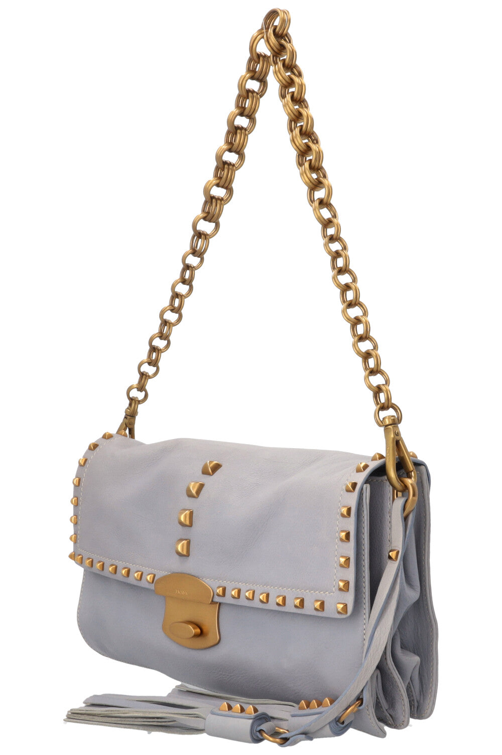 PRADA Shoulder Bag Leather Blue