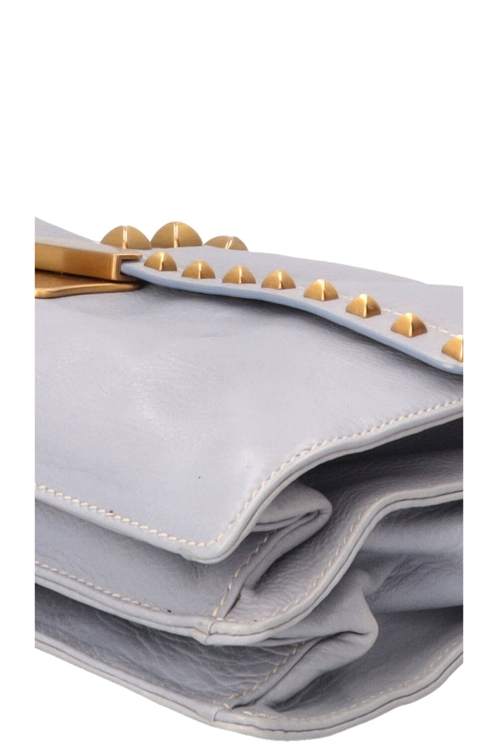 PRADA Shoulder Bag Leather Blue
