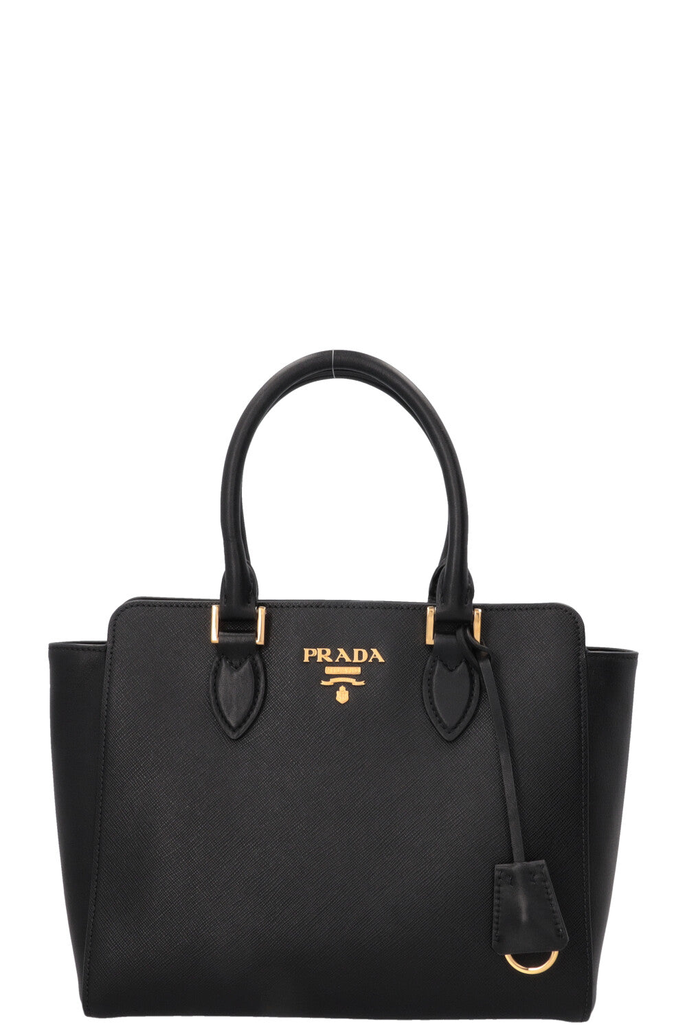 Petit sac cabas PRADA 2 en 1 en cuir Saffiano noir