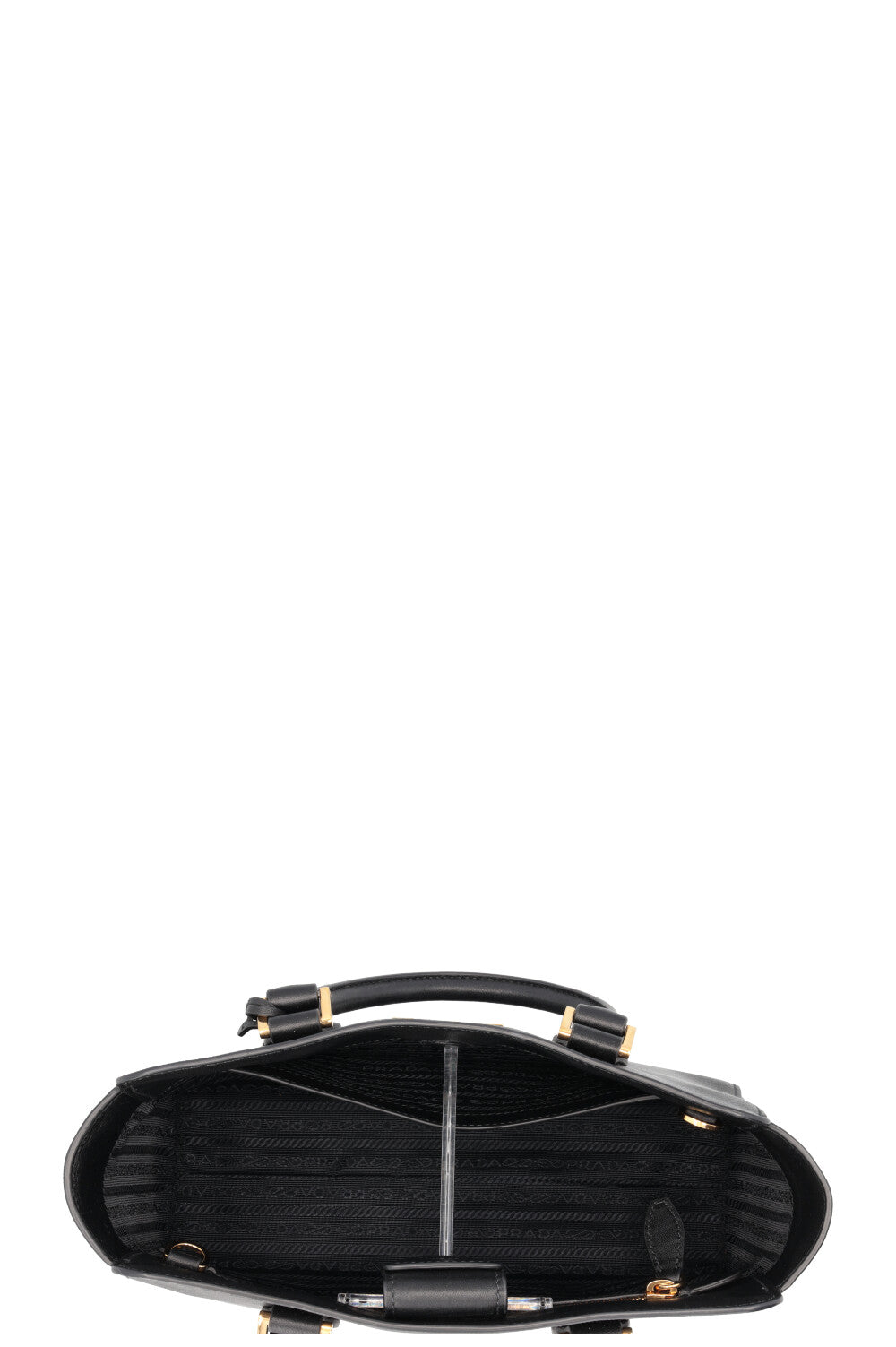 Petit sac cabas PRADA 2 en 1 en cuir Saffiano noir