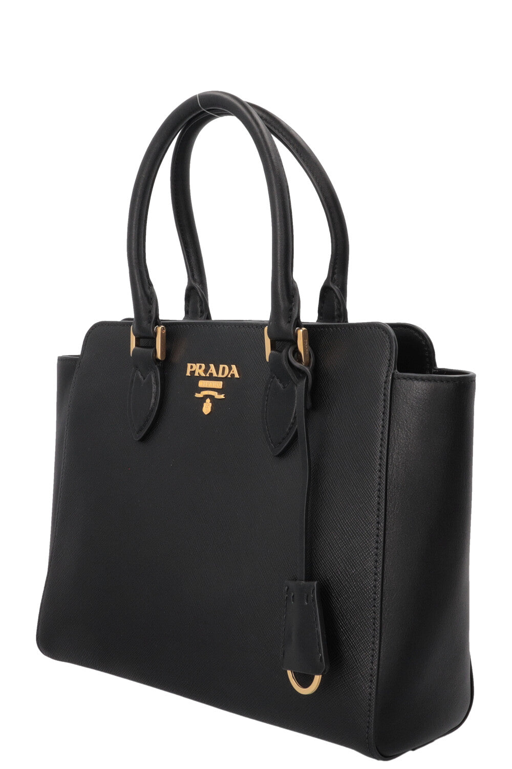 Petit sac cabas PRADA 2 en 1 en cuir Saffiano noir