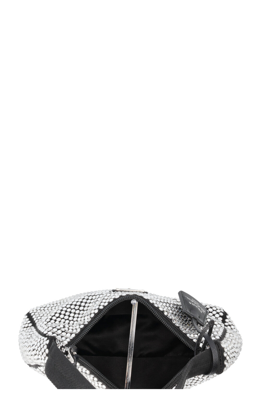 PRADA Small Re-Edition 2000 Shoulder Bag Crystals Black