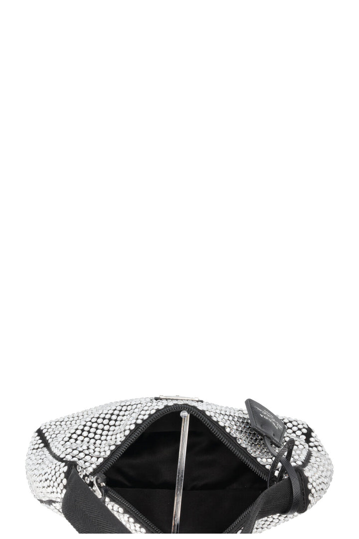 PRADA Small Re-Edition 2000 Shoulder Bag Crystals Black