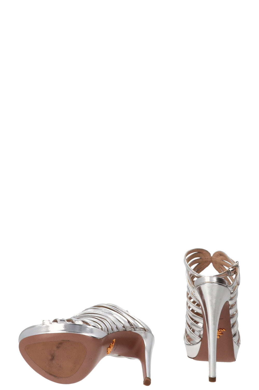 PRADA Strappy Plateau Sandals Silver