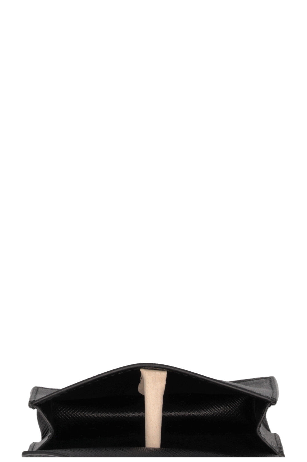 PRADA Triangle Crossbody Card Holder Saffiano Black