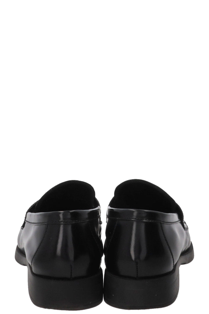 PRADA Triangle Loafers Leather Black