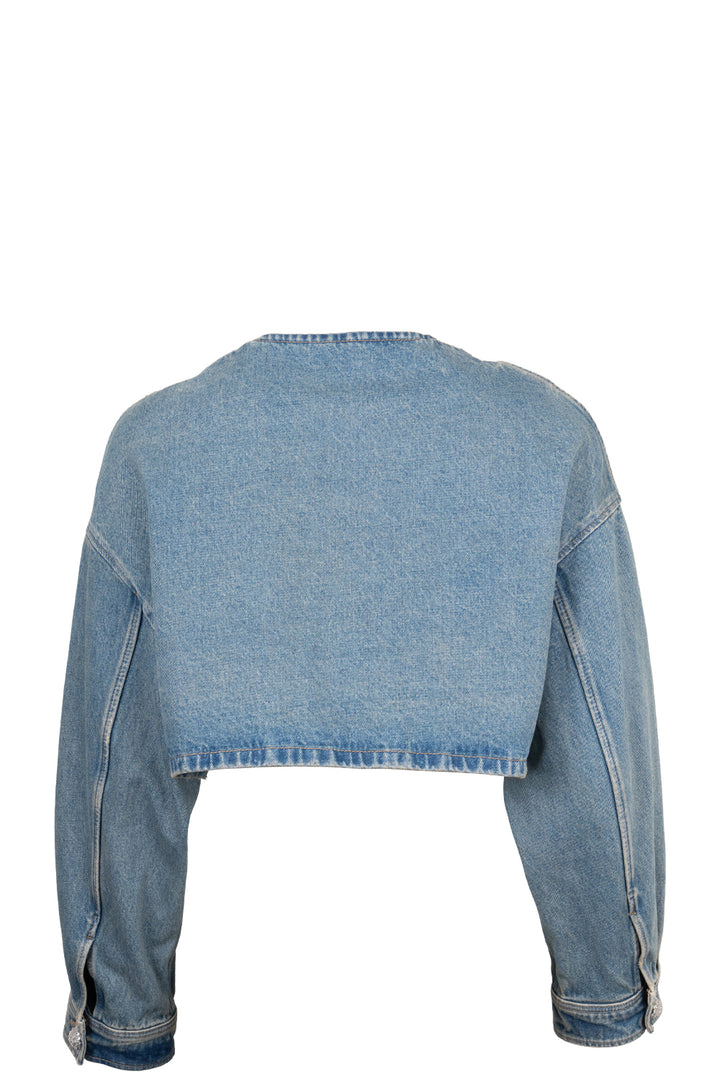 Veste PRADA à logo triangulaire bleu denim
