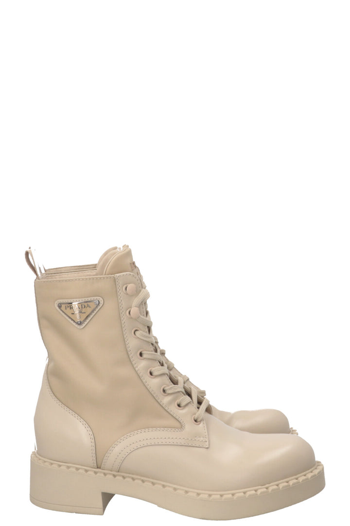 PRADA Brushed Re-Nylon Boots Beige