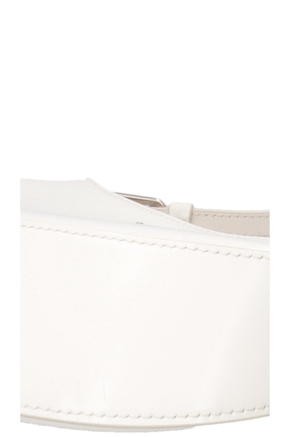 Sac porté épaule Prada Cleo en cuir verni blanc