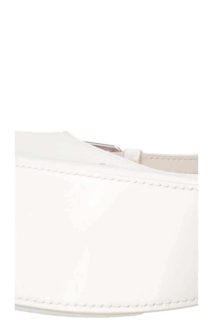 Sac porté épaule Prada Cleo en cuir verni blanc