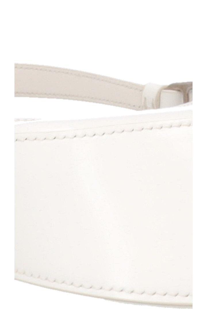 Sac porté épaule Prada Cleo en cuir verni blanc