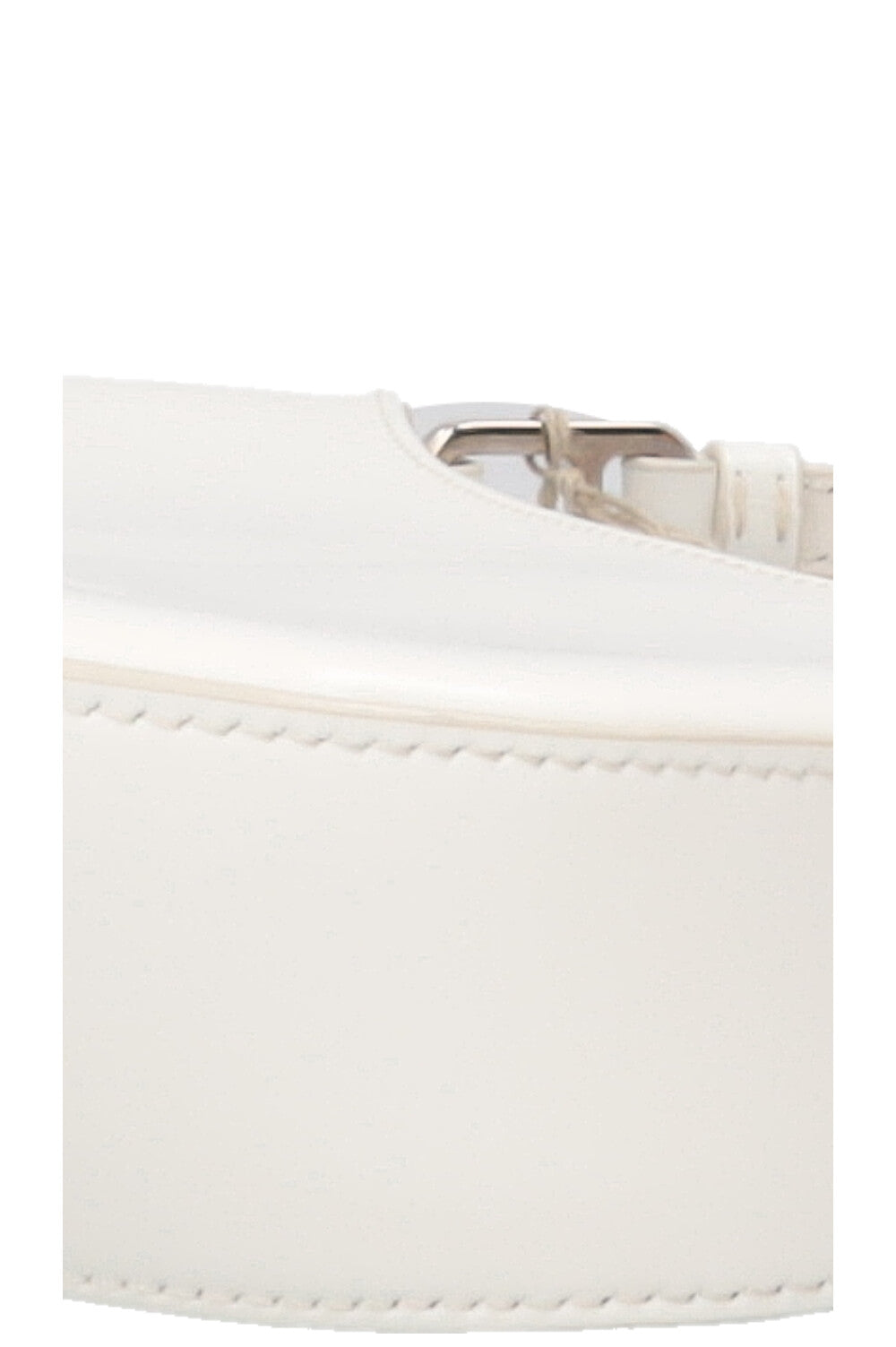 Sac porté épaule Prada Cleo en cuir verni blanc