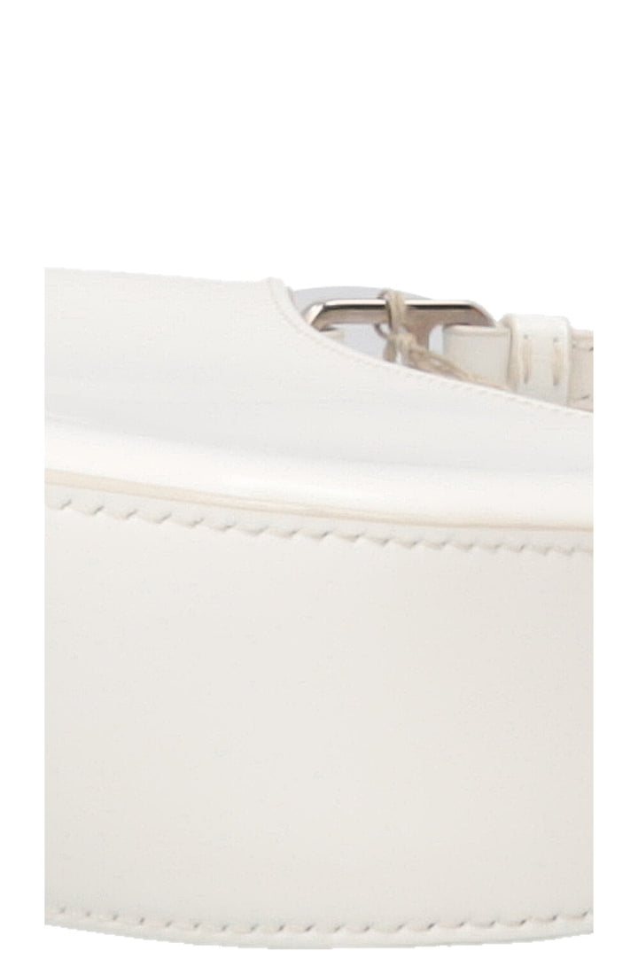 Sac porté épaule Prada Cleo en cuir verni blanc