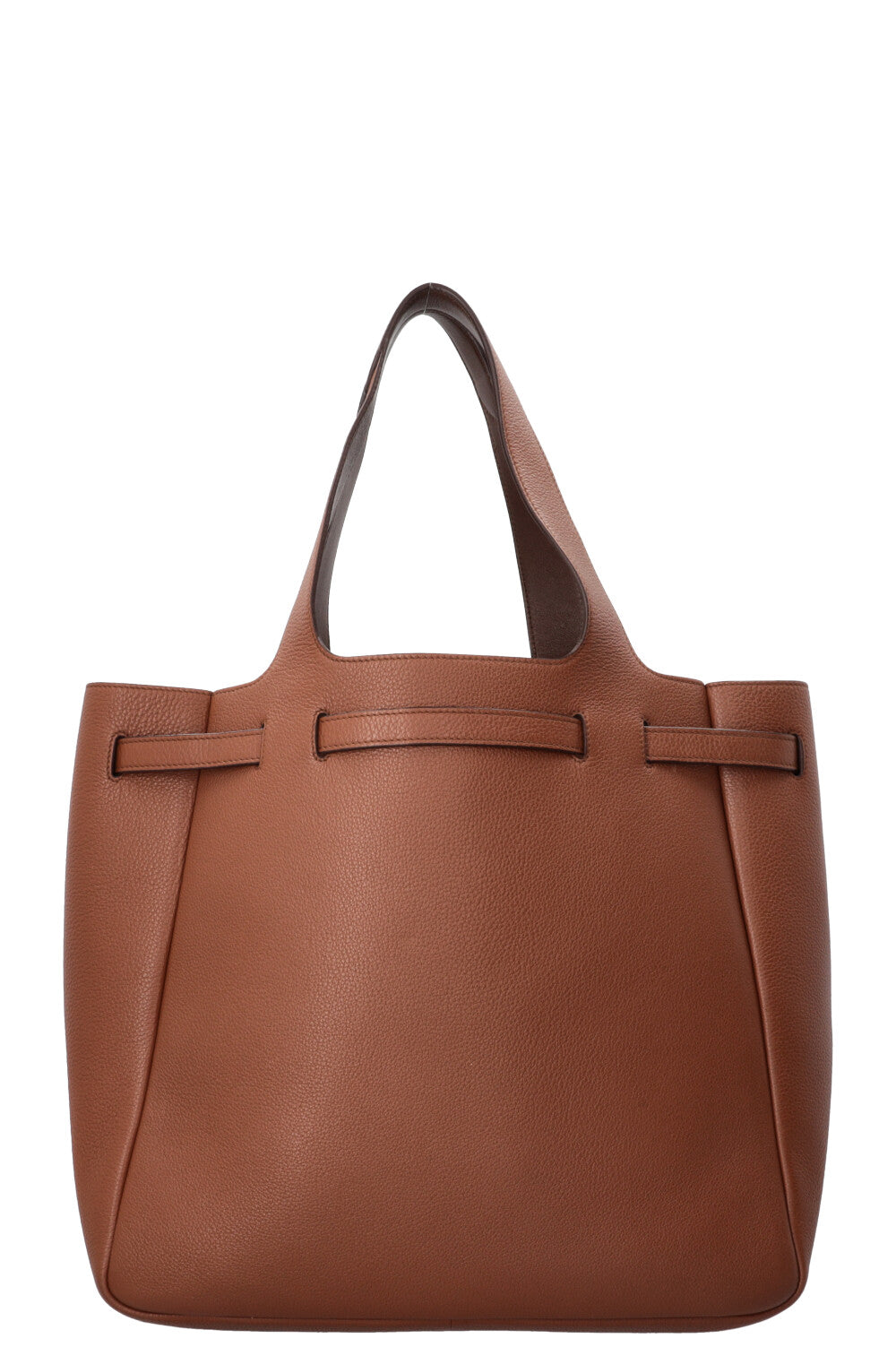 PRADA Flou Dynamique Tote Bag Leather Cognac