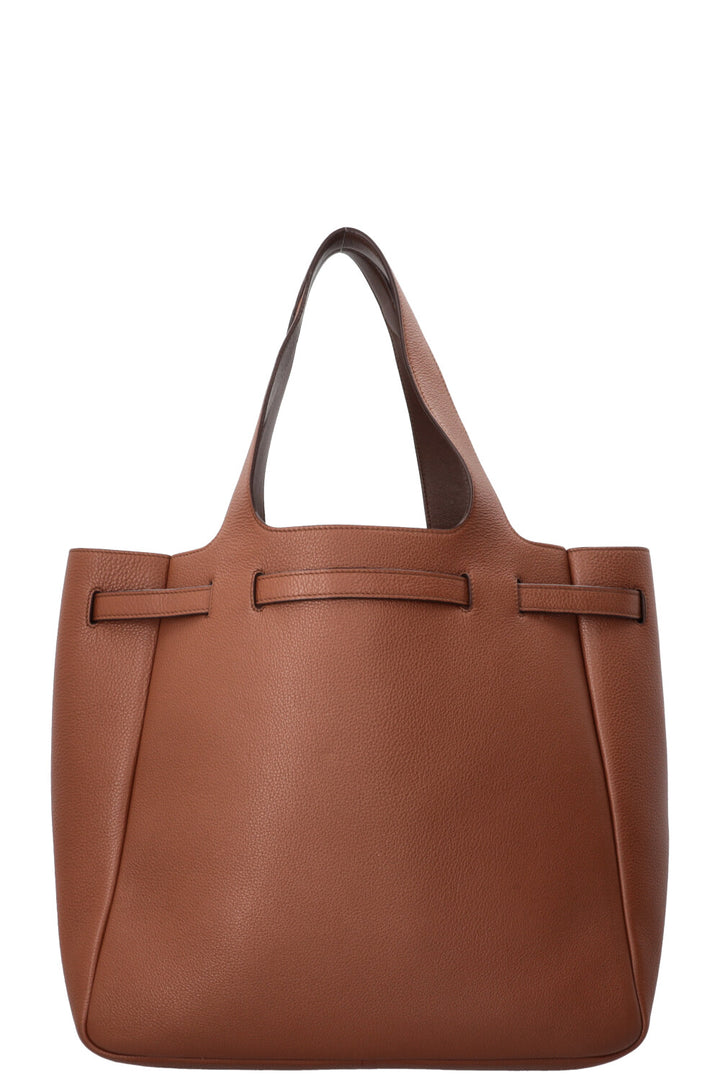 PRADA Flou Dynamique Tote Bag Leather Cognac