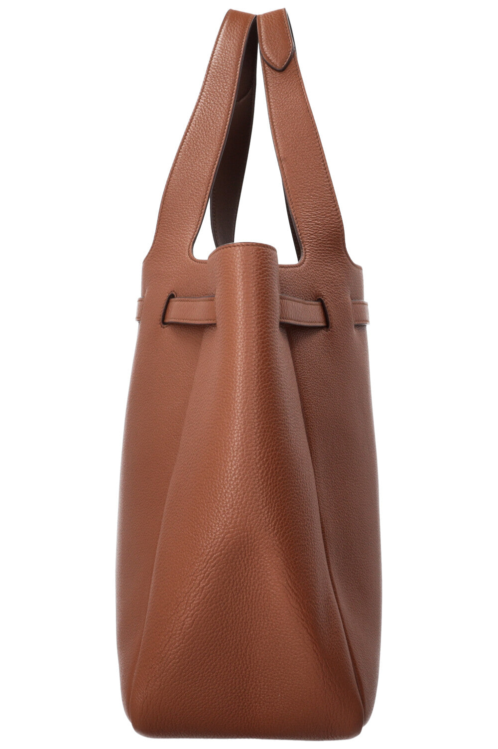 PRADA Flou Dynamique Tote Bag Leather Cognac