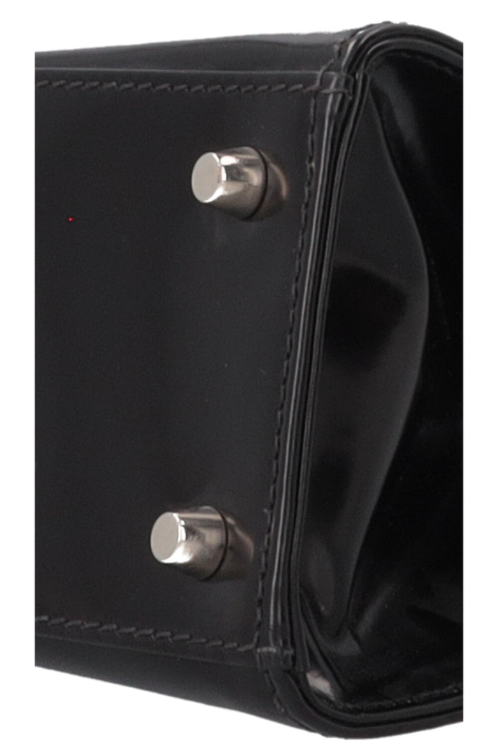 PRADA Spazzolato Frame Bag Patent Black