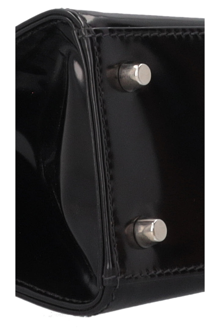 PRADA Spazzolato Frame Bag Patent Black