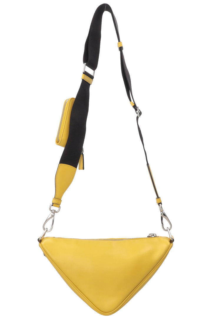 PRADA Triangle Crossbody Bag Leather Yellow