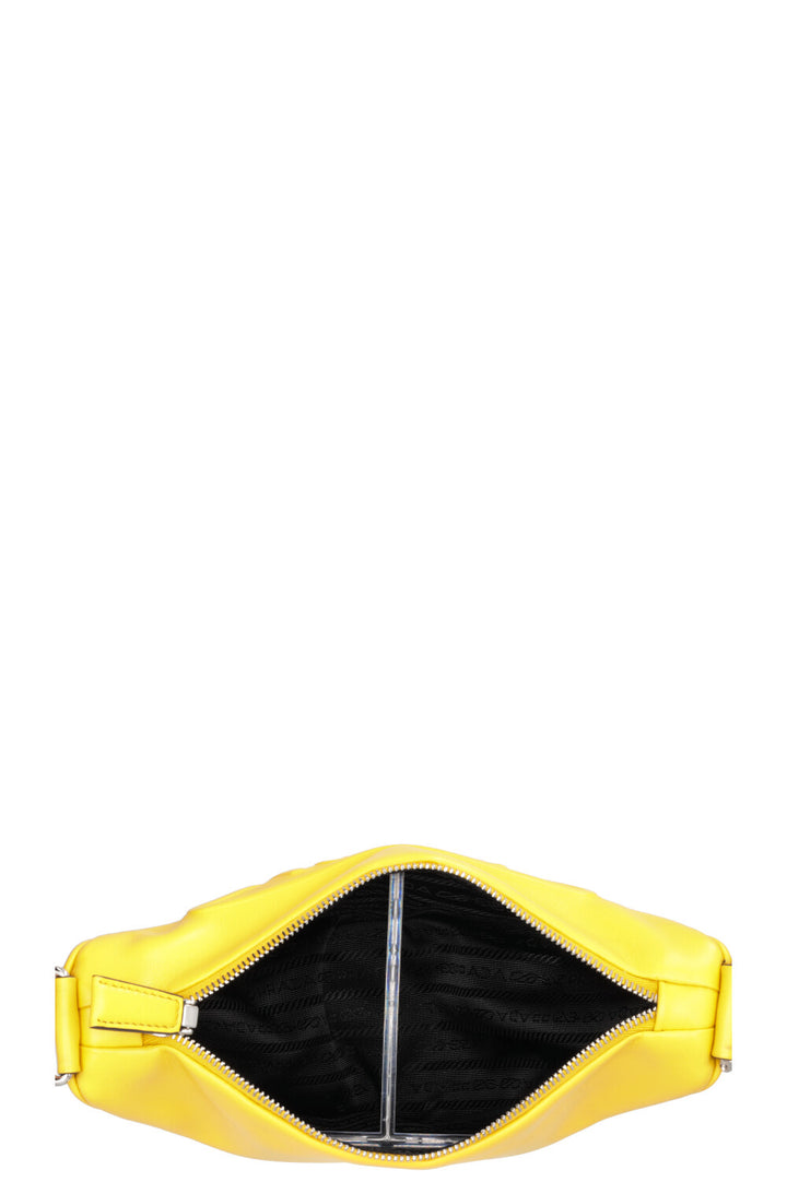 PRADA Triangle Crossbody Bag Leather Yellow