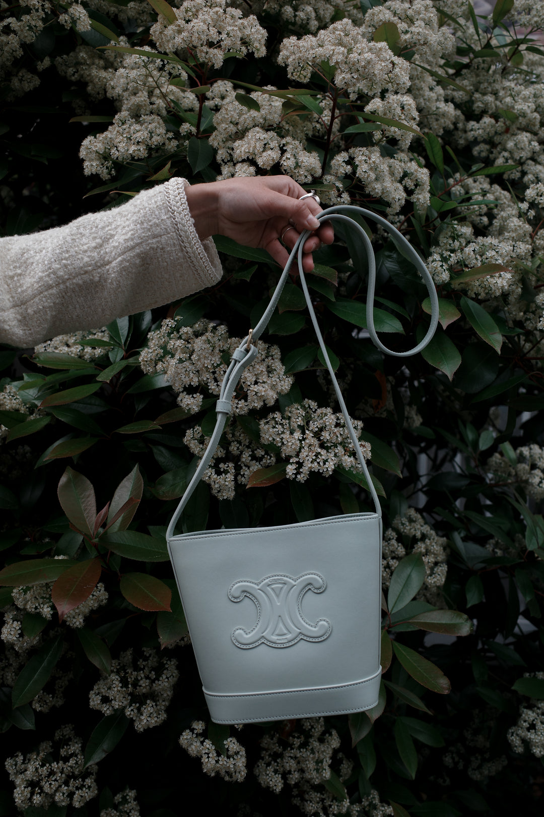 CELINE Mini Triomphe Bucket Bag Mint