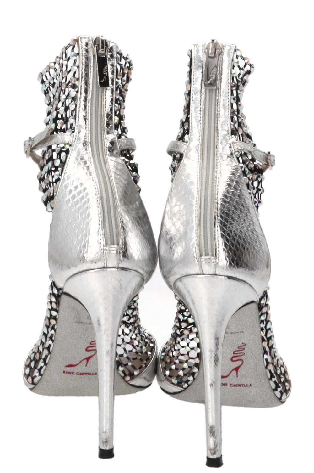 RENÉ CAOVILLA Galaxia Heels Mesh Silver