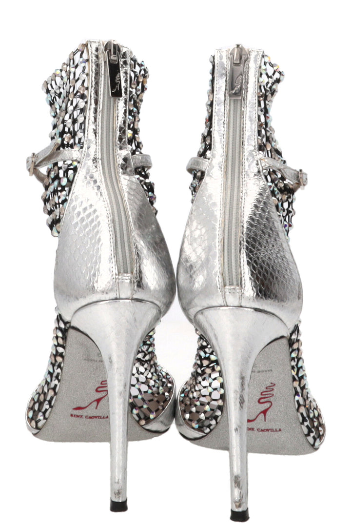 RENÉ CAOVILLA Galaxia Heels Mesh Silver