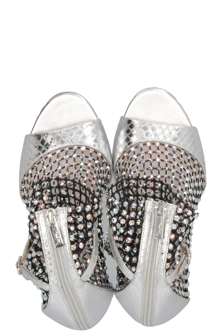 RENÉ CAOVILLA Galaxia Heels Mesh Silver