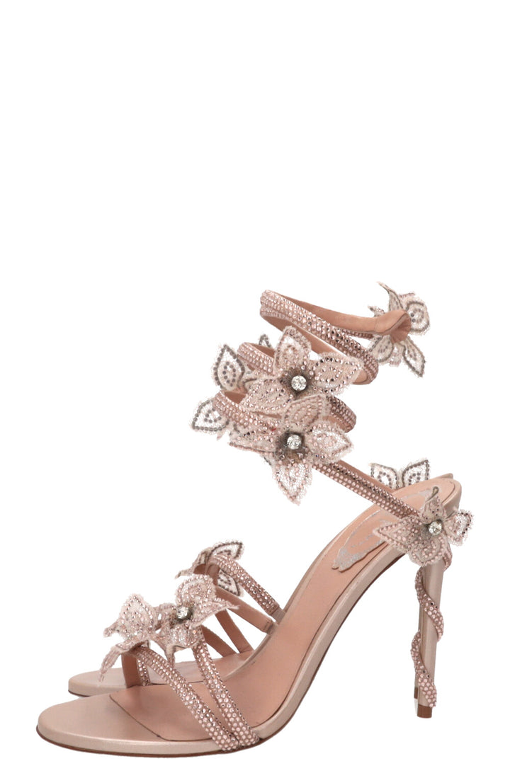 RENE CAOVILLA Margot Flower Sandals 105 Champagne