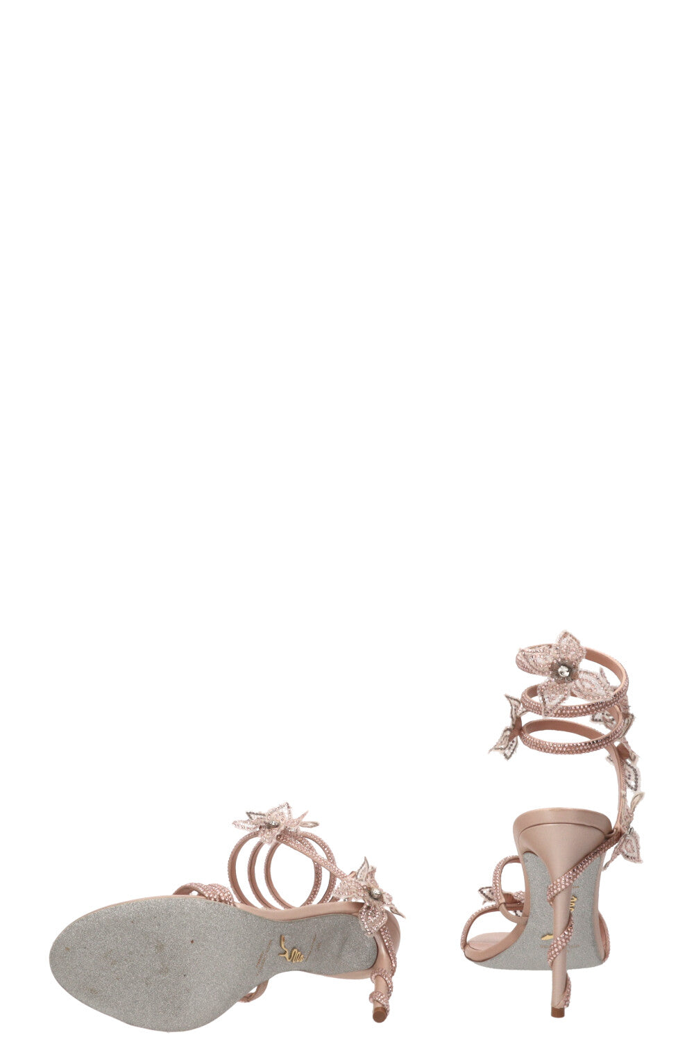 RENE CAOVILLA Margot Flower Sandals 105 Champagne