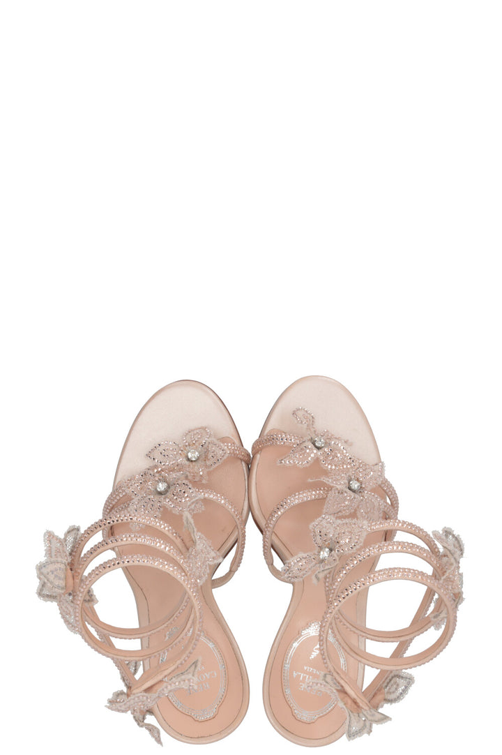RENE CAOVILLA Margot Flower Sandals 105 Champagne