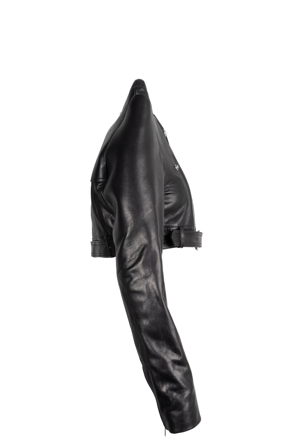 RICK OWENS Black Tec Micro Leather Jacket Black