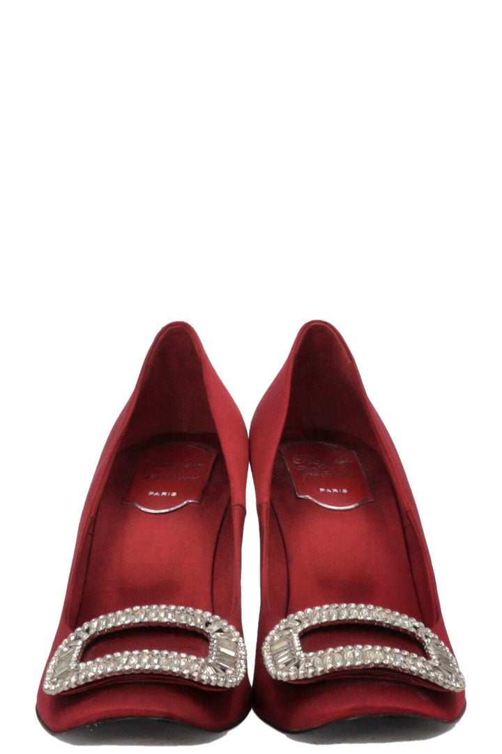 ROGER VIVIER Escarpins Belle Vivier Satin Rouge