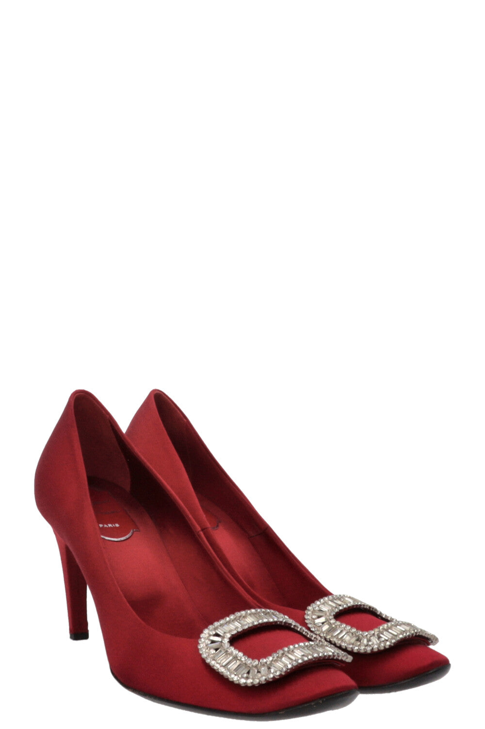 ROGER VIVIER Escarpins Belle Vivier Satin Rouge