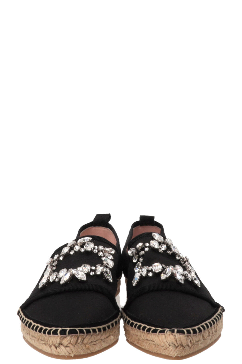 ROGER VIVIER Crystal Embellished Espadrilles Black